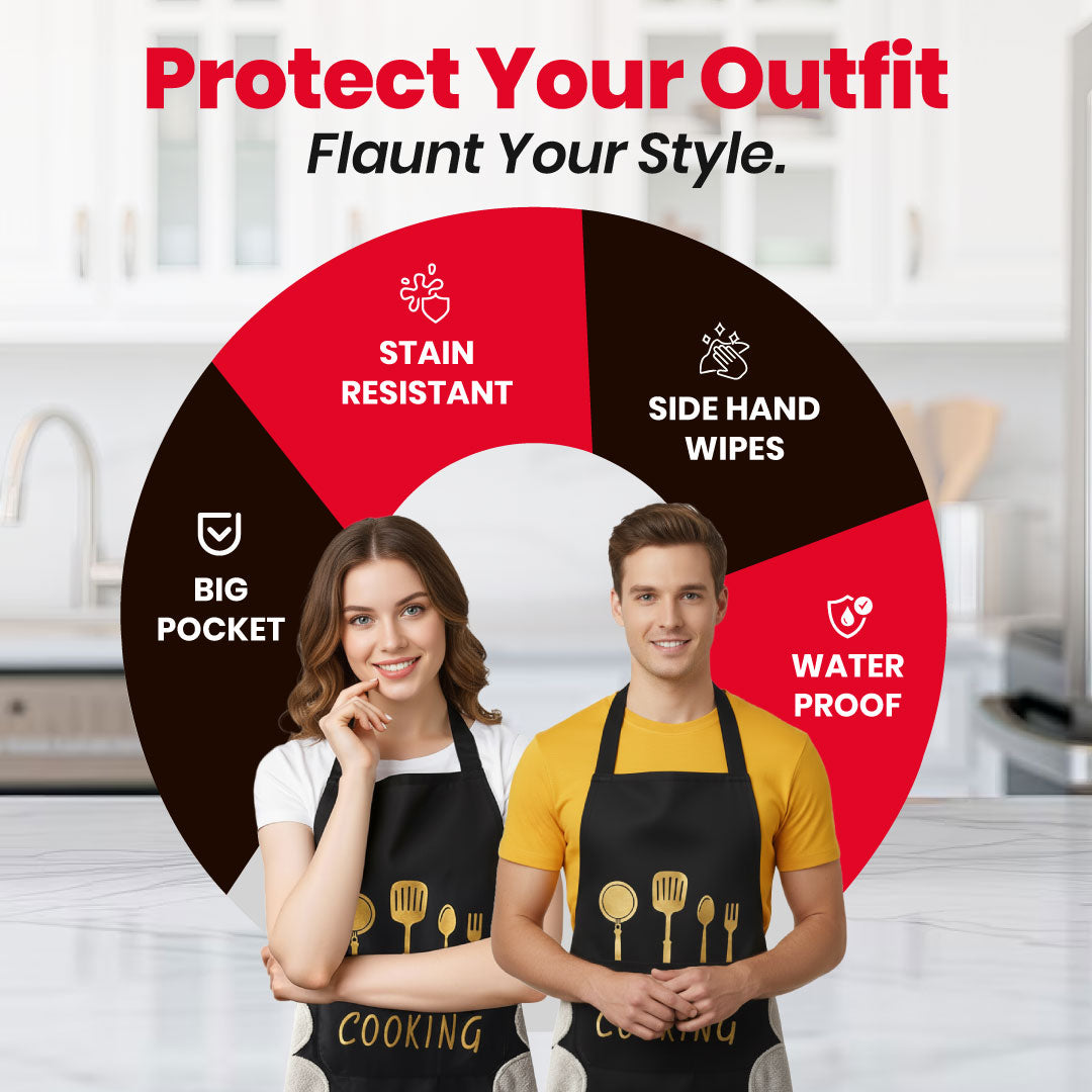 ✨ Premium Multipurpose Waterproof Kitchen Apron | Buy 1 Get 1 FREE 🎉