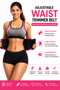 Adjustable Waist Trimmer Belt – Slim Fit Body Shaping Belt for Women